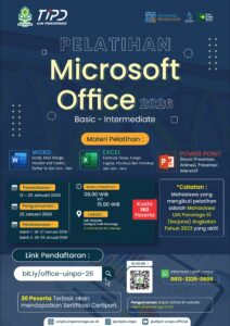 Read more about the article Pelatihan Microsoft Office Unit Teknologi Informasi dan Pangkalan Data Tahun 2026